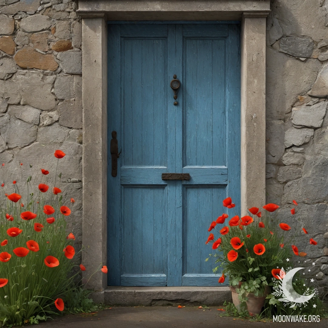 Корзина с маленькими белыми цветами, залитая солнечными лучами, стоит на деревянном столе, вокруг падают капли дождя.