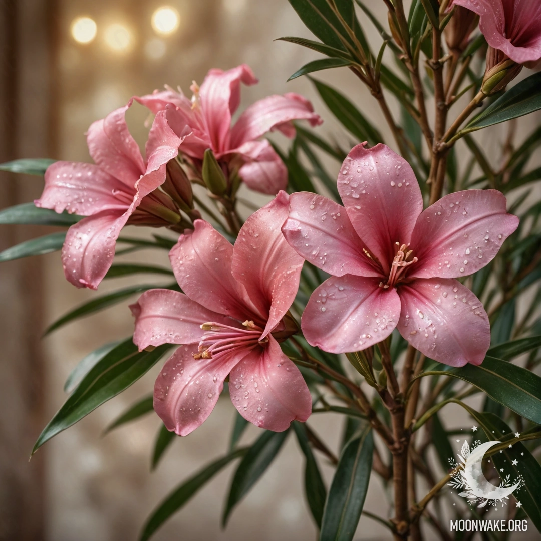 Букет золотых лилий, покрытых инеем, на фоне заката.