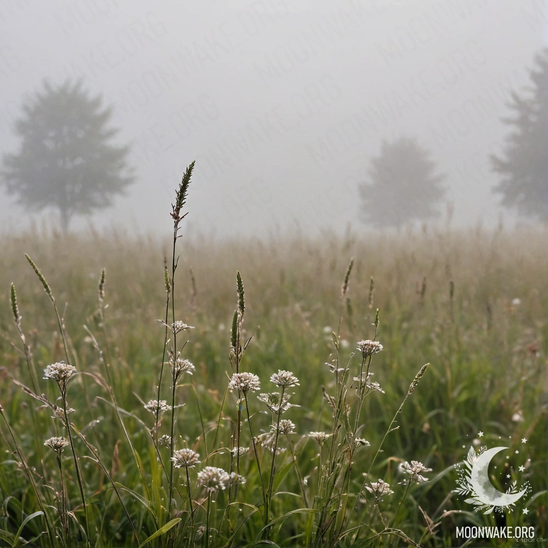 Крупный план травы на романтическом поле с размытыми цветами на фоне