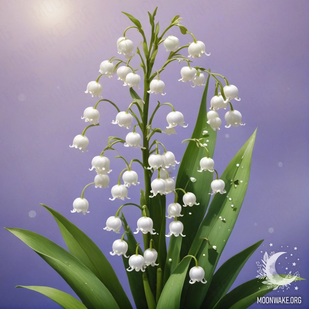 Нежная лилия долины лаванды, украшенная рейнштейнами.