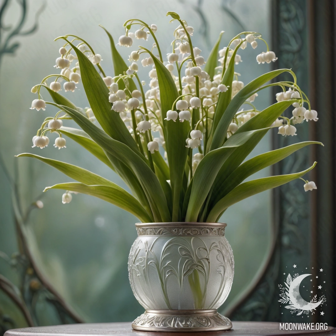 Букет лилии в морозной вазе оливкового цвета