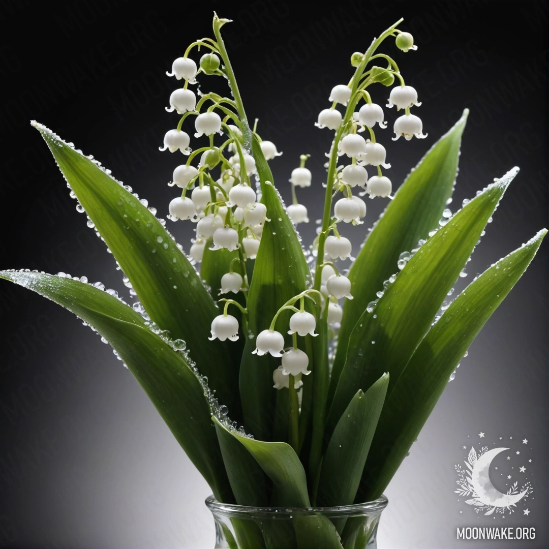 Романтическая лилия в морозном вазе ночью.