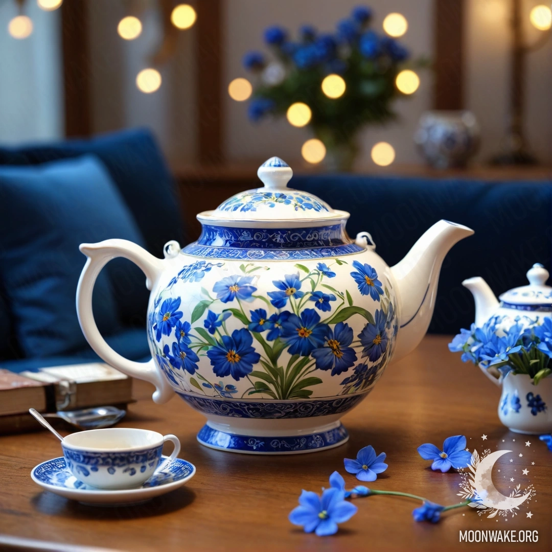 Мешочек из бурлати, полный анютиных глазок, висит на потертой деревянной стене в густом тумане.