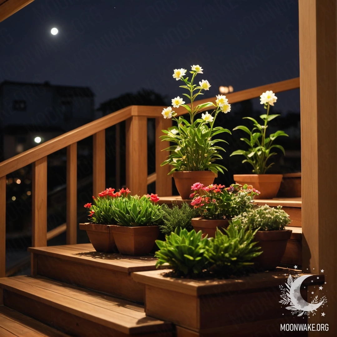 Спокойный деревянный стол с банкой красных цветов и кофейником под дождем на фоне горной местности.