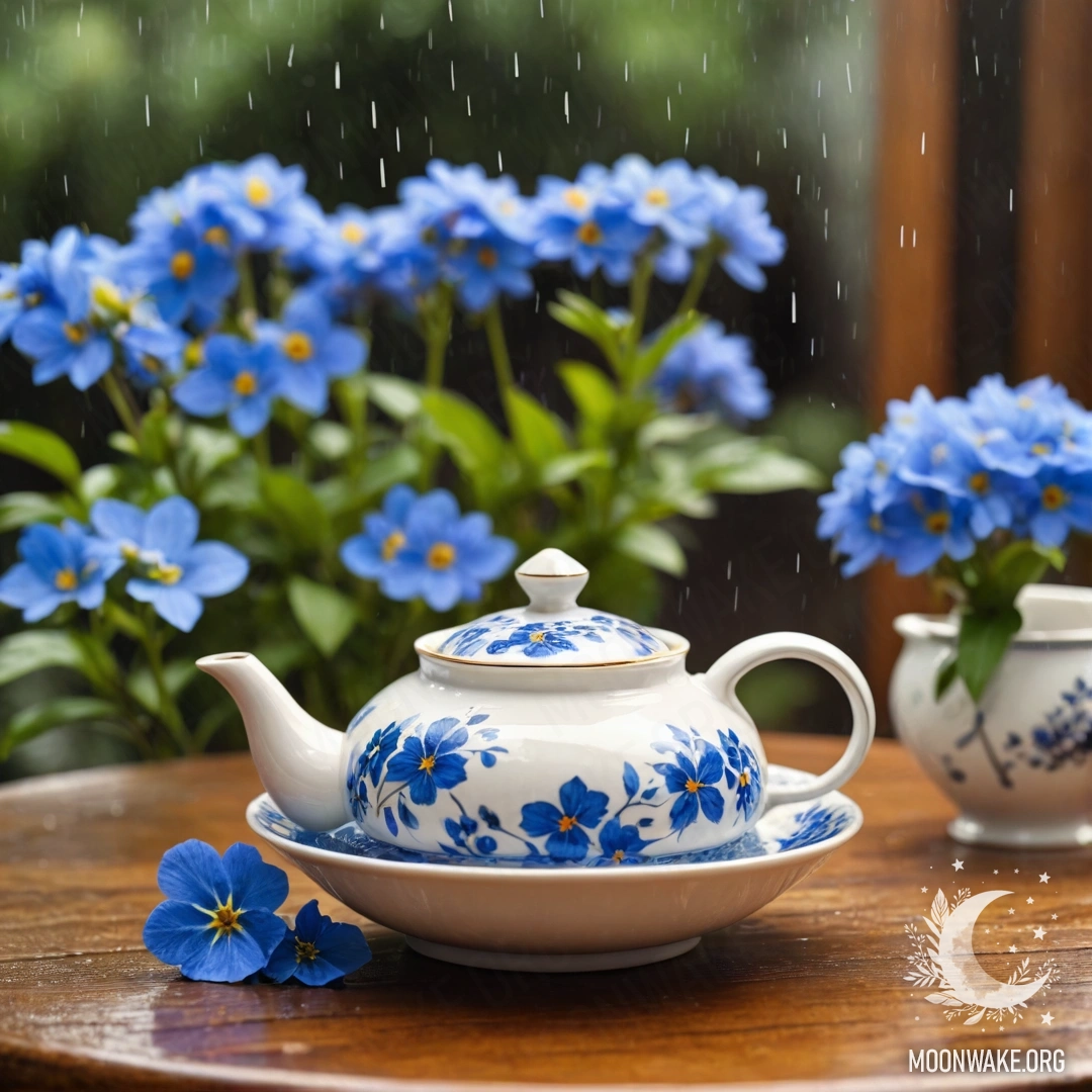 Потёртый каменный бордюр, украшенный цветущими белыми и розовыми цветами под закатным небом.