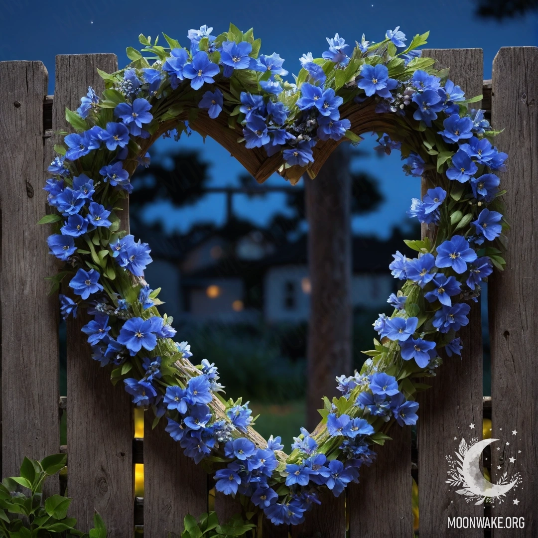 Старый шершавый деревянный стол с белой вязаной скатертью и бирюзовой вазой с желтыми цветами.