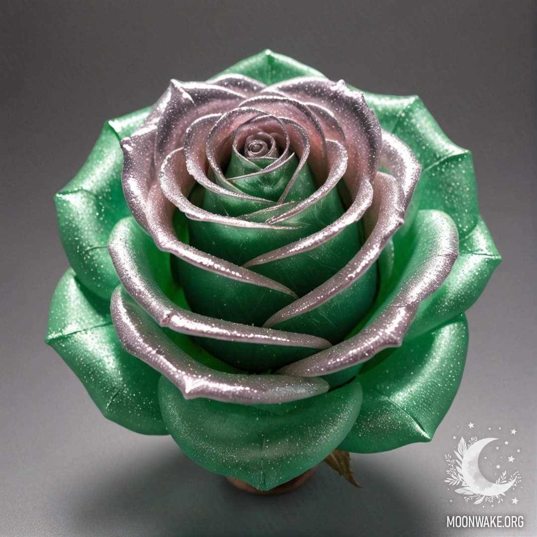 Нежная роза, выполненная из стекла, сверкающая элегантностью.