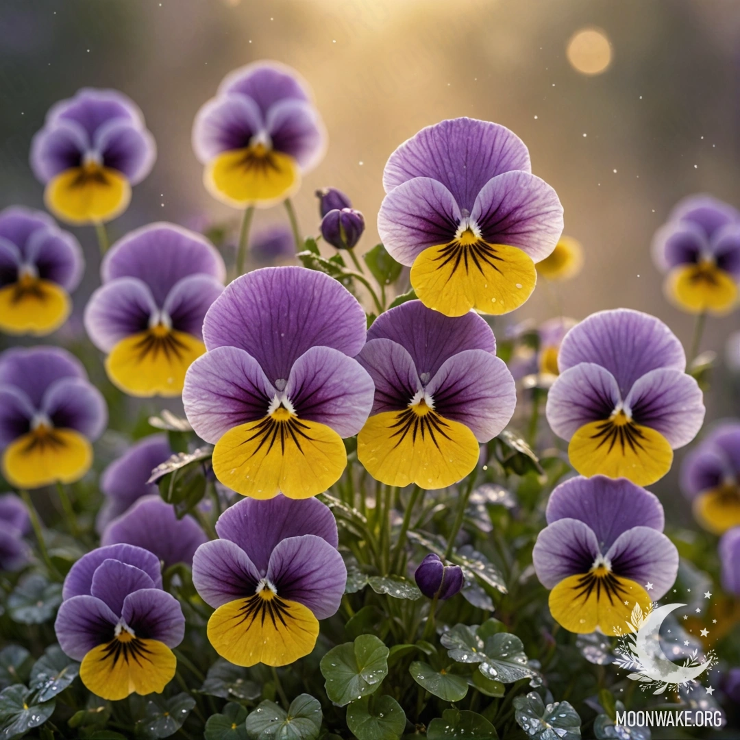 Нежная камелия в голубой вазе, окутанная туманом в ночное время.