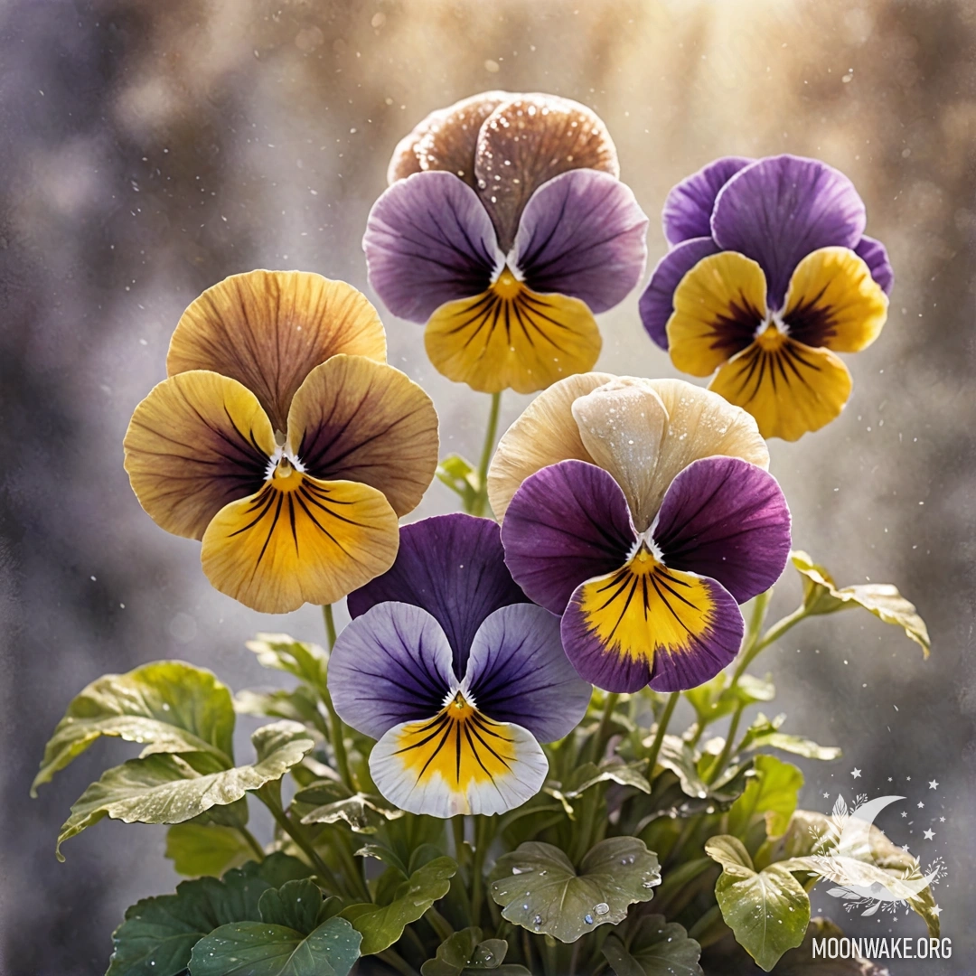 Нежный цветок камелии, окруженный туманом и солнечными лучами.