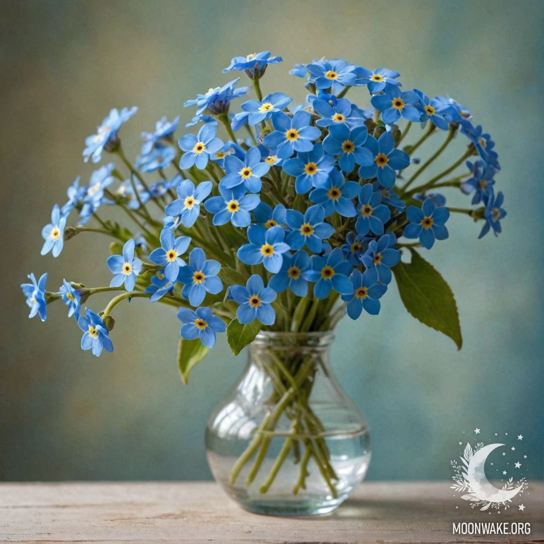 Нежный одуванчик цвета лаванды, окруженный туманом в ночь, украшенный стразами.