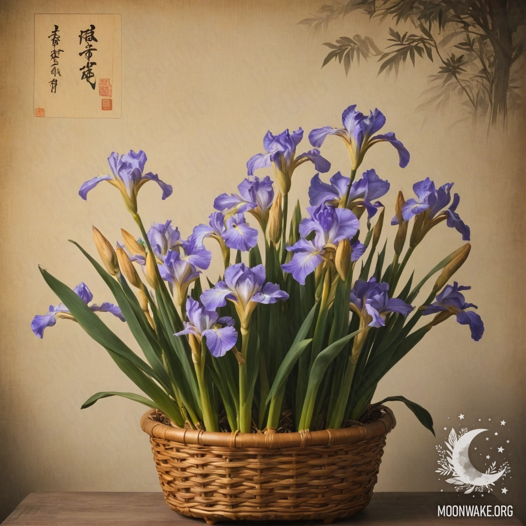 Нежная ириска, уютно расположившаяся в корзине цвета кофе, окружена туманом и солнечными лучами.