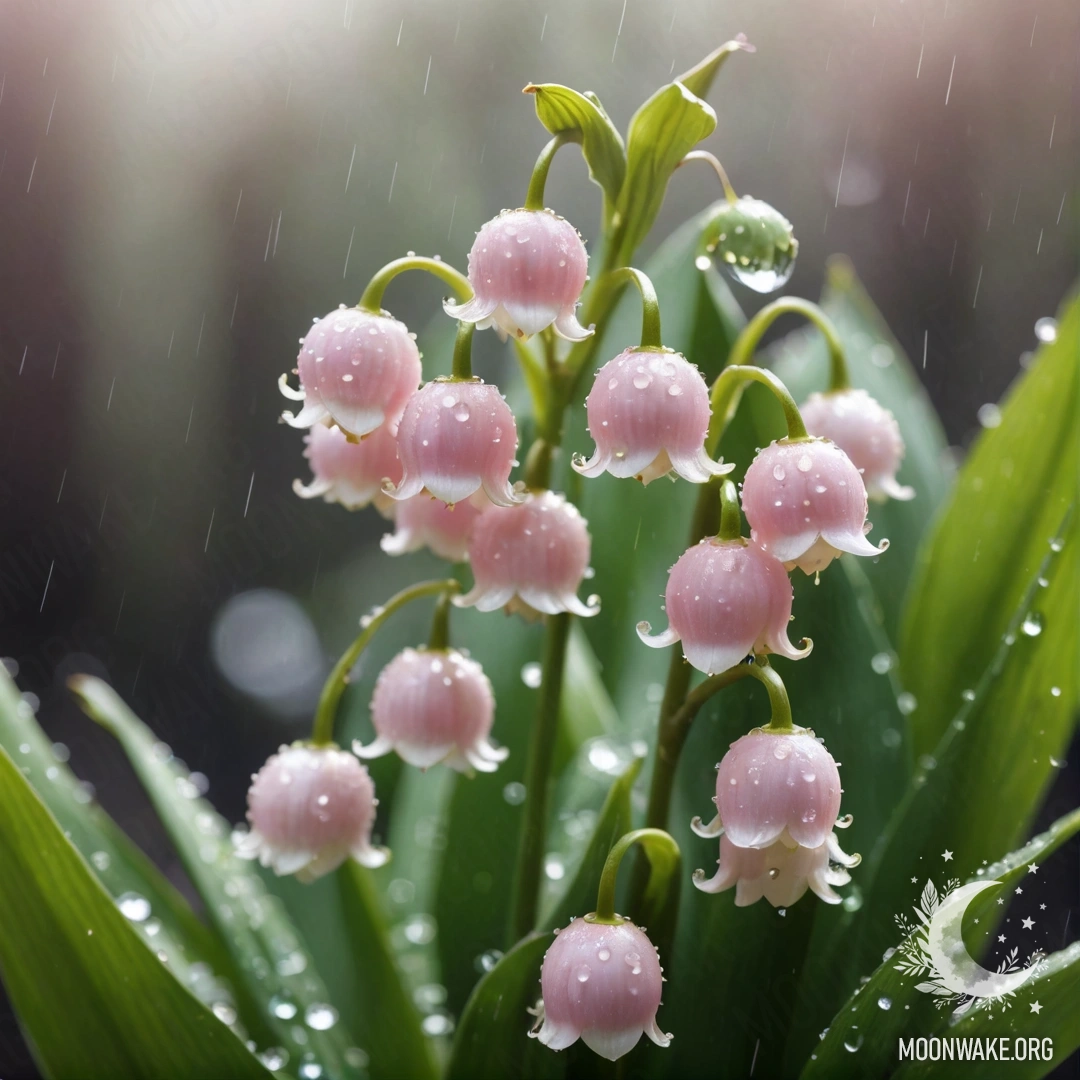 Нежная лилия под дождем, украшенная розовыми пайетками.