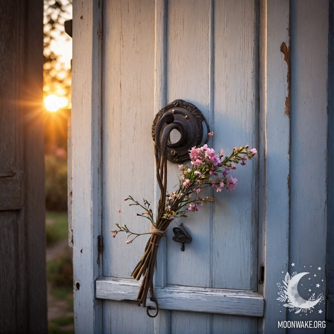 Стопка винтажных книг в саду, на которой лежит букеты роз на фоне заката.