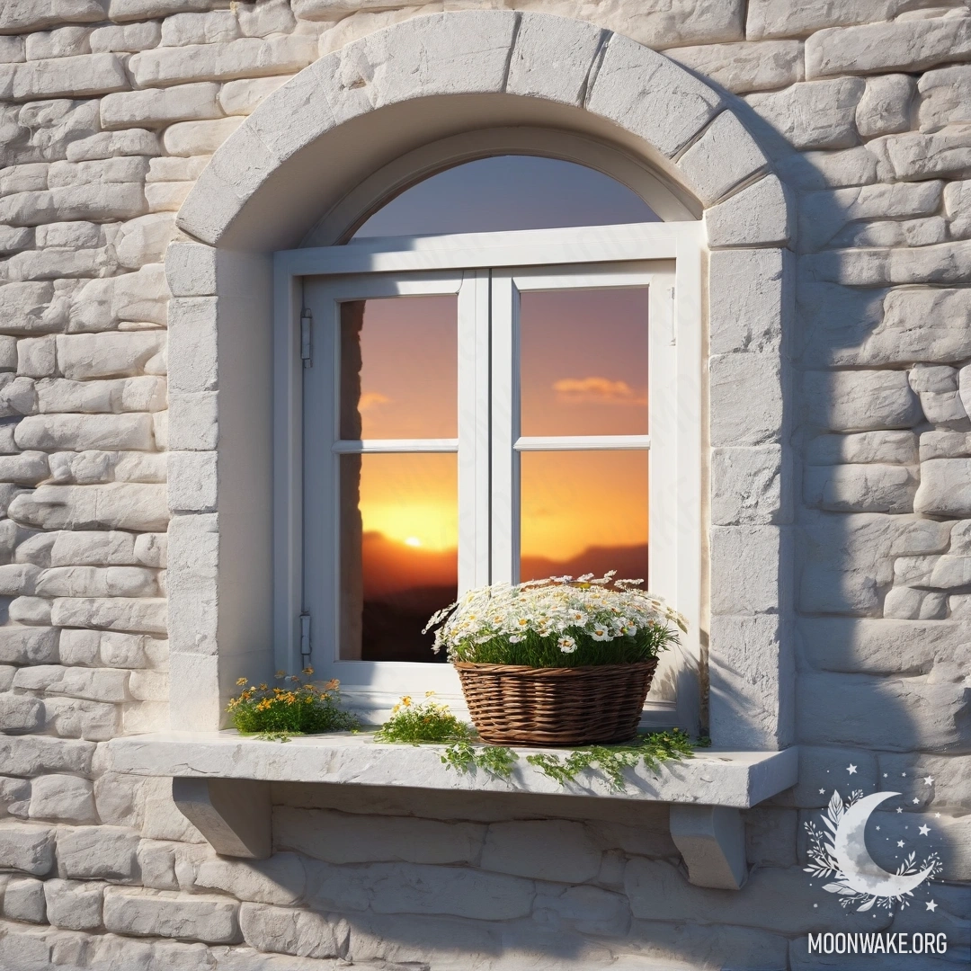 Винтажный стол в саду, на котором находятся чашки, чайник, ягоды и цветы, под цветущей яблоней в густом тумане.