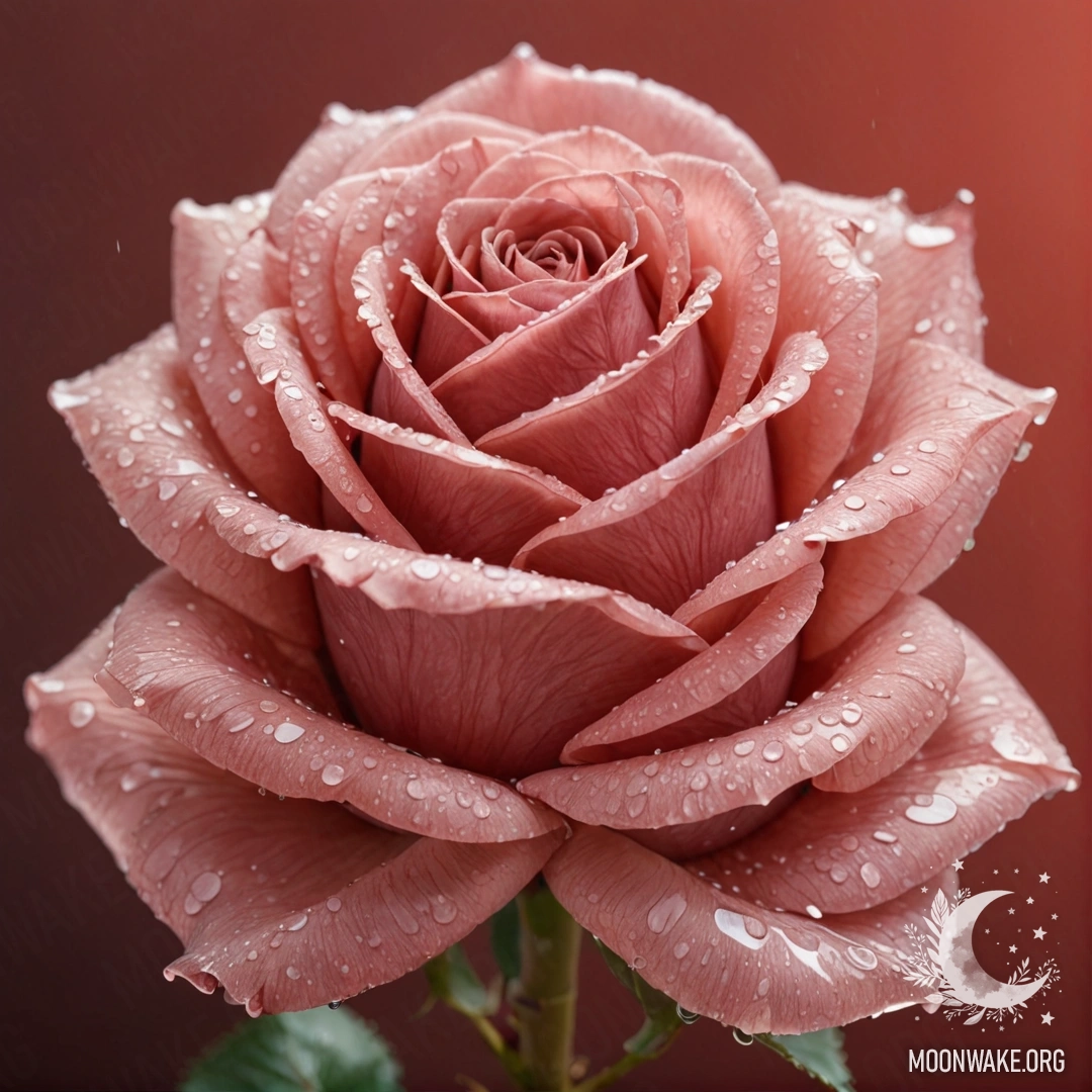 Нежная роза, созданная из мерцающей воды.