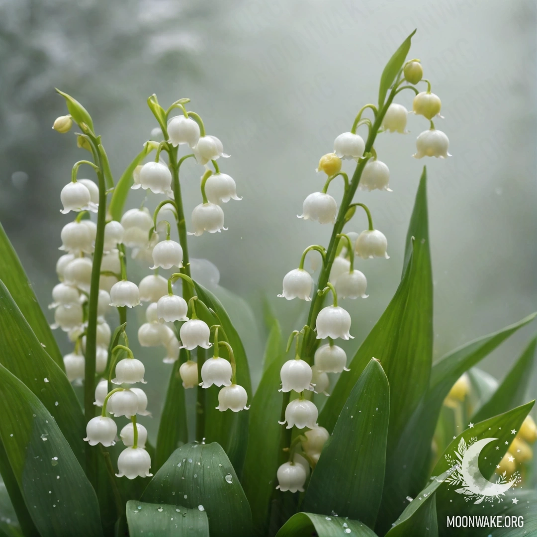 Нежная желтая лилия среди мягкого тумана.