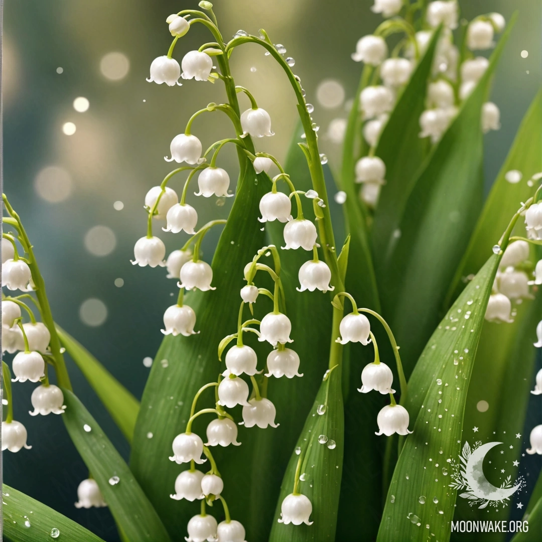 Красивая цифровая картина желтой лилии долины, украшенной пайетками.